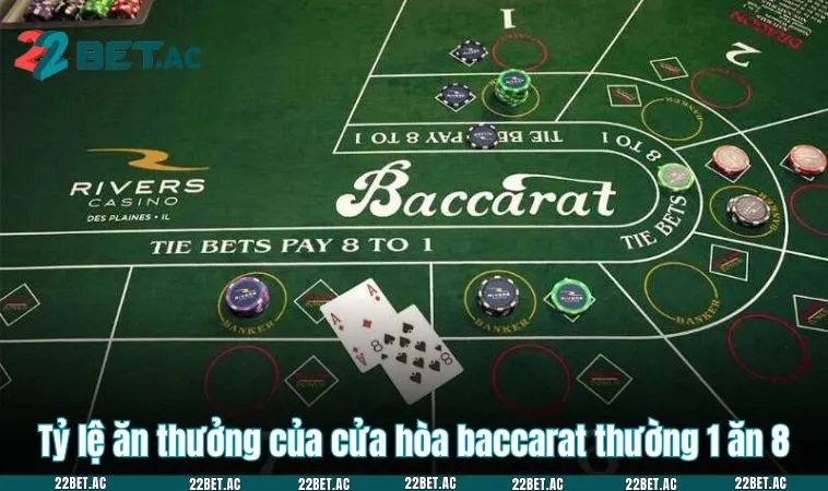 Tỷ lệ ăn thưởng của cửa hòa baccarat thường 1 ăn 8