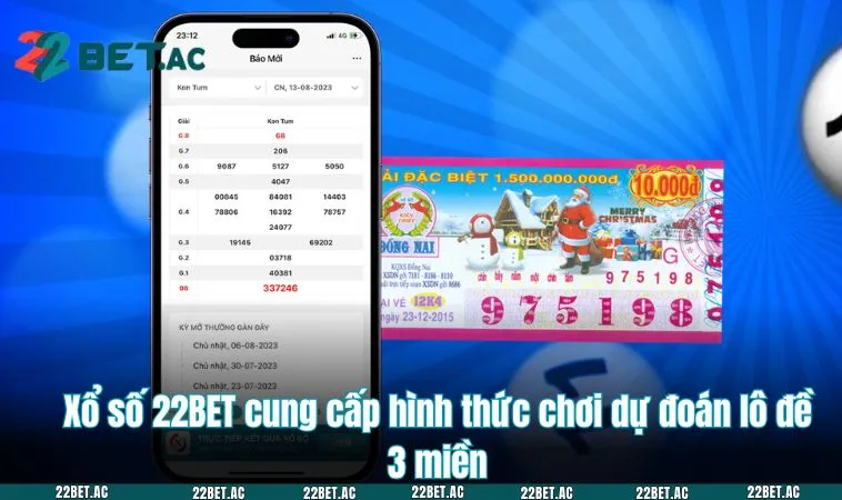 Xổ số 22BET cung cấp hình thức chơi dự đoán lô đề 3 miền